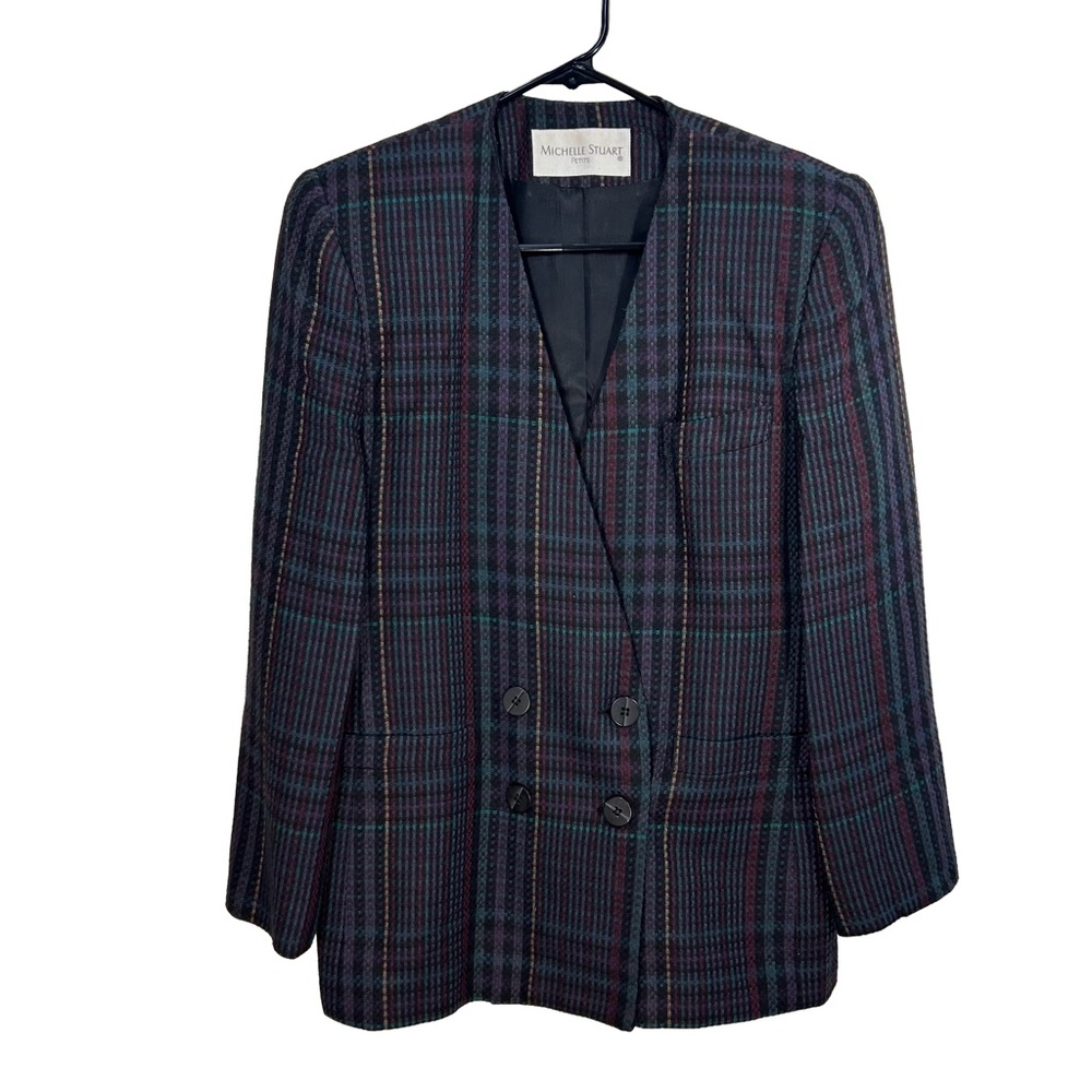 Michelle Stuart Vintage Petite Plaid Blazer - Size 10P